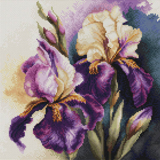 Cross Stitch Kit Luca-S - B7023, Iris âBurgermeisterâ - Luca-S Cross Stitch Kits