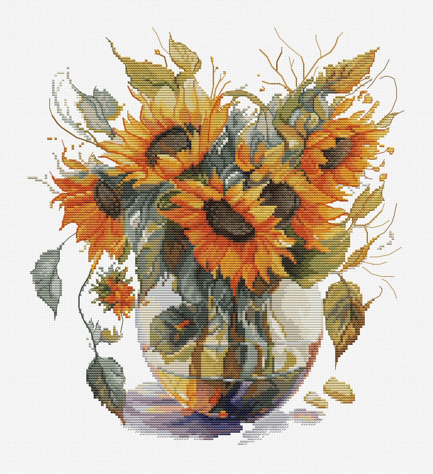 Cross Stitch Kit Luca-S - B7025, Vase with Sunflower - Luca-S Cross Stitch Kits