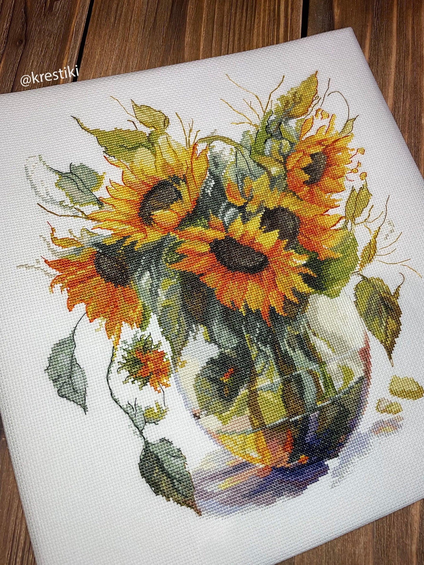 Cross Stitch Kit Luca-S - B7025, Vase with Sunflower - Luca-S Cross Stitch Kits