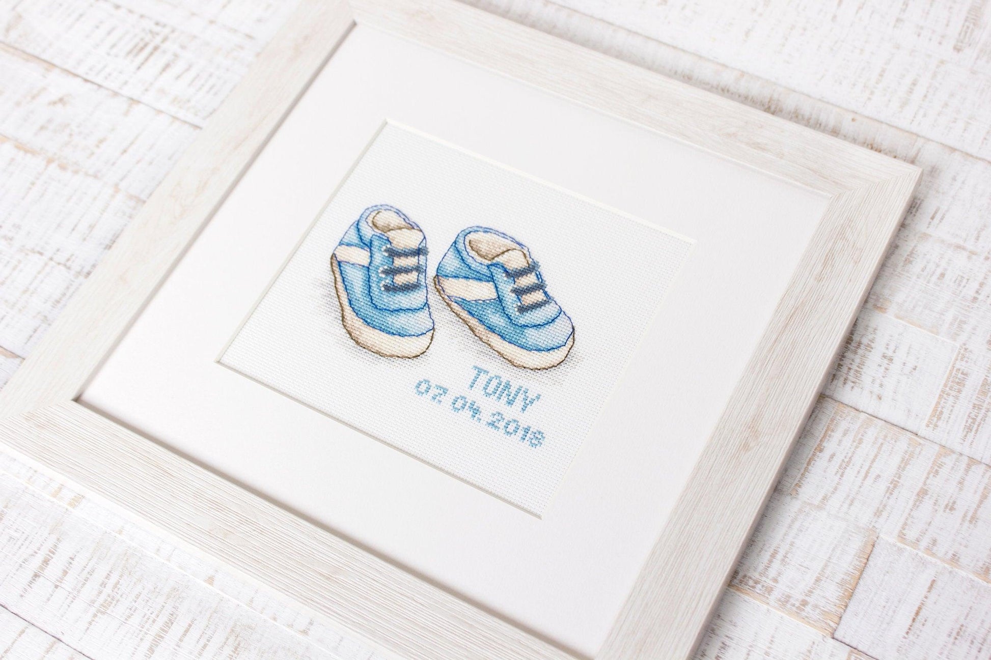 Cross Stitch Kit Luca-S - Baby Shoes - HobbyJobby