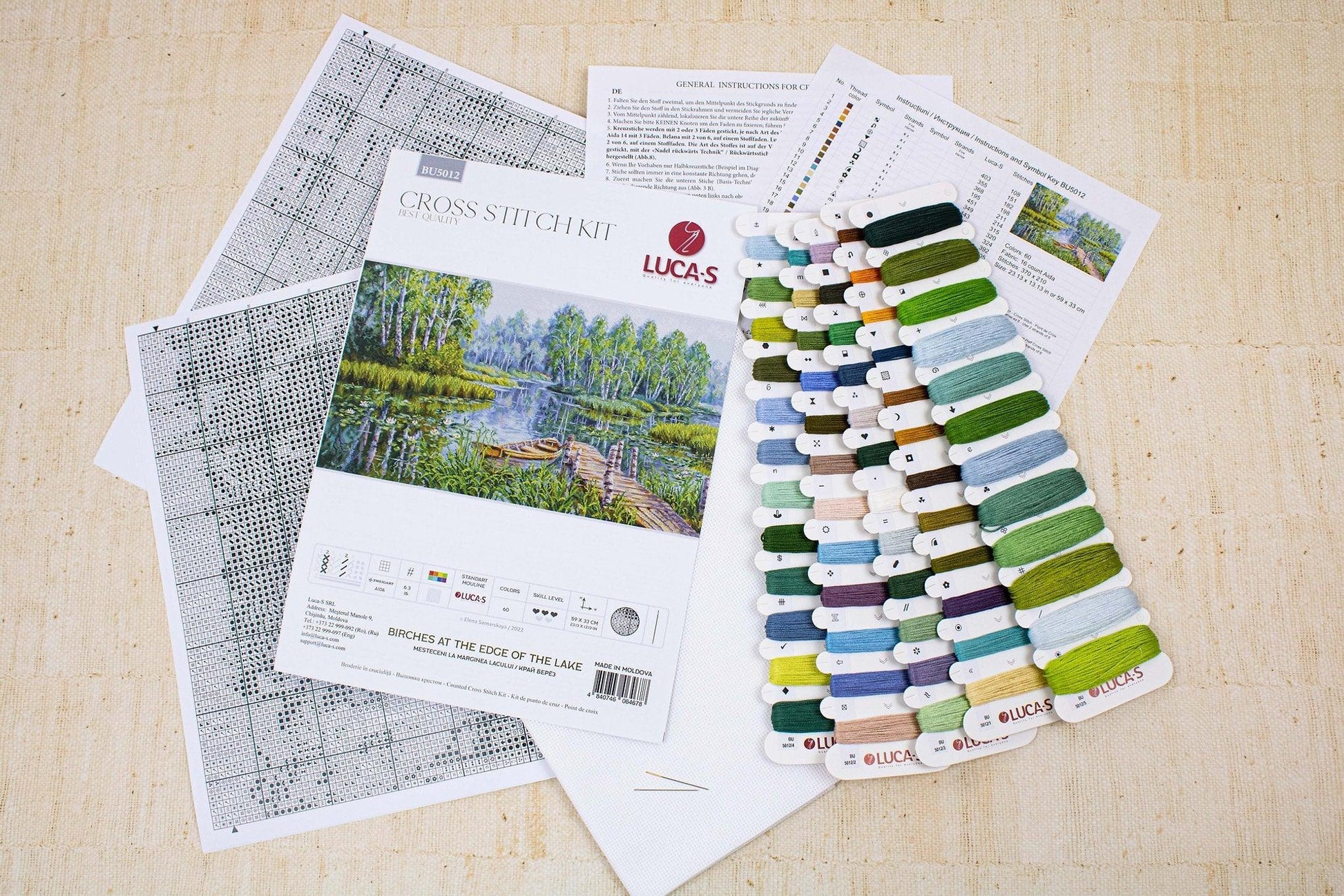 Cross Stitch Kit Luca-S - Birches at the edge of the lake, BU5012 - Luca-S Cross Stitch Kits