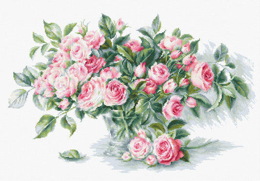 Cross Stitch Kit Luca-S - Bouquet of Pink Roses BL22866 - Luca-S Cross Stitch Kits