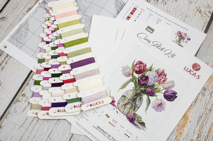 Cross Stitch Kit Luca-S - Bouquet of Tulips, B7029 - Luca-S Cross Stitch Kits