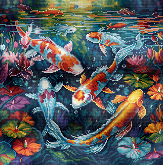Cross Stitch Kit Luca-S - BU5030, The Aquarium - Luca-S Cross Stitch Kits