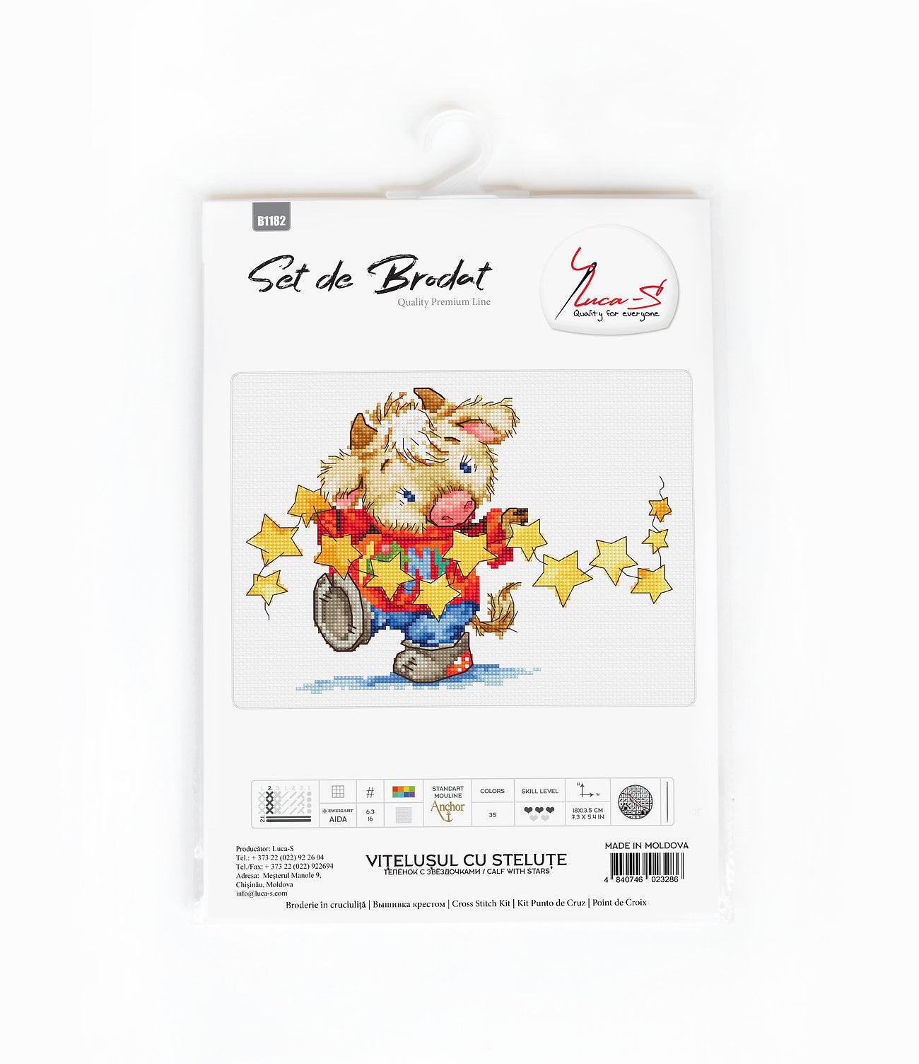 Cross Stitch Kit Luca-S - Calf with stars - HobbyJobby