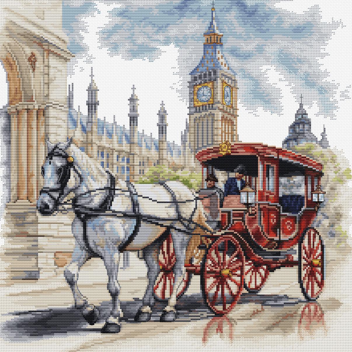 Cross Stitch Kit Luca-S - Carriage Ride, BU5040 - Luca-S Cross Stitch Kits