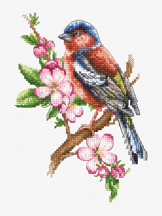 Cross Stitch Kit Luca-S - Chaffinch Bird, B1196 - Luca-S Cross Stitch Kits