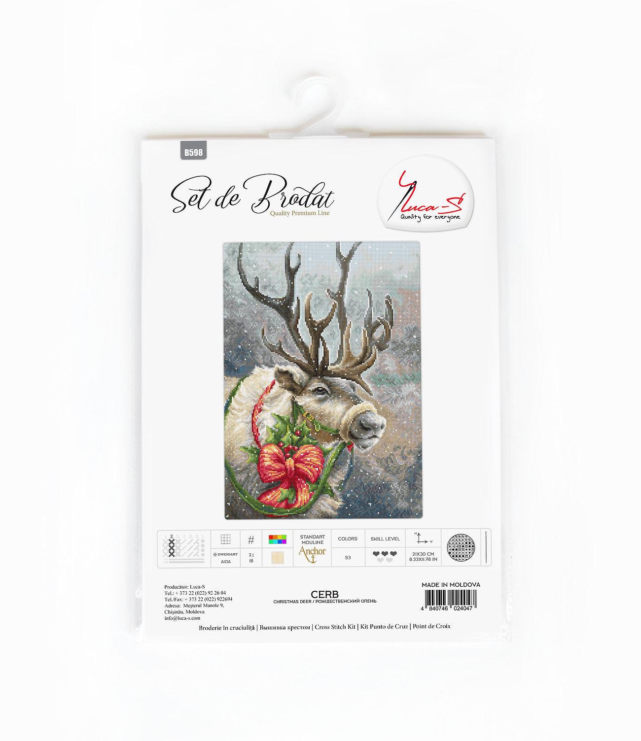 Cross Stitch Kit Luca-S - Christmas Deer, B598 - Luca-S Cross Stitch Kits