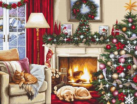 Cross Stitch Kit Luca-S - Christmas interior, B591 - Luca-S Cross Stitch Kits