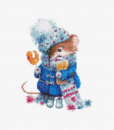 Cross Stitch Kit Luca-S - Christmas Mouse, B1168 - Luca-S Cross Stitch Kits