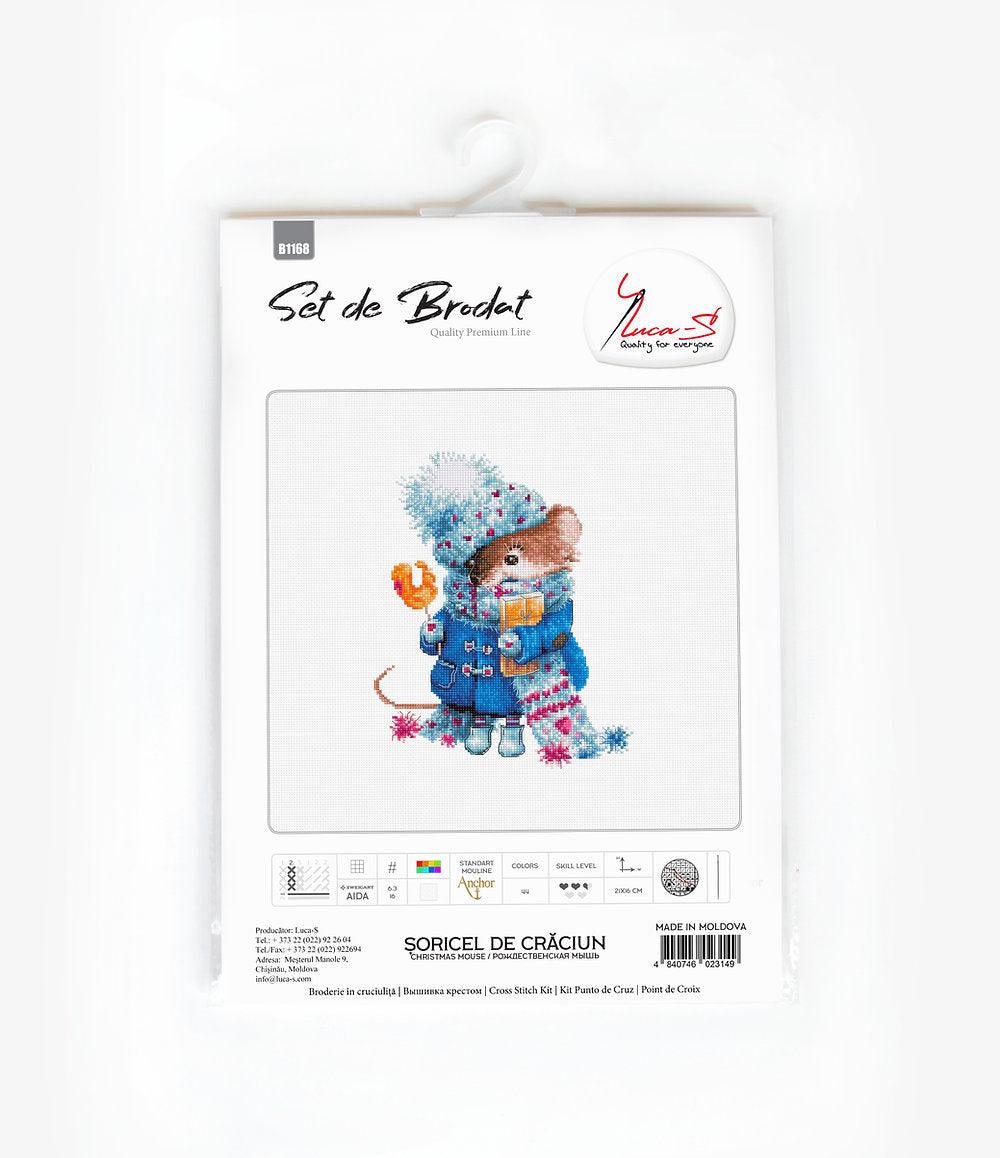 Cross Stitch Kit Luca-S - Christmas Mouse, B1168 - Luca-S Cross Stitch Kits