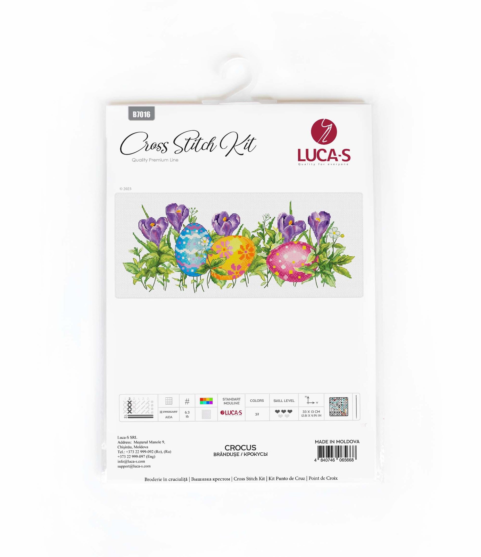 Cross Stitch Kit Luca-S - Crocus, B7016 - Luca-S Cross Stitch Kits