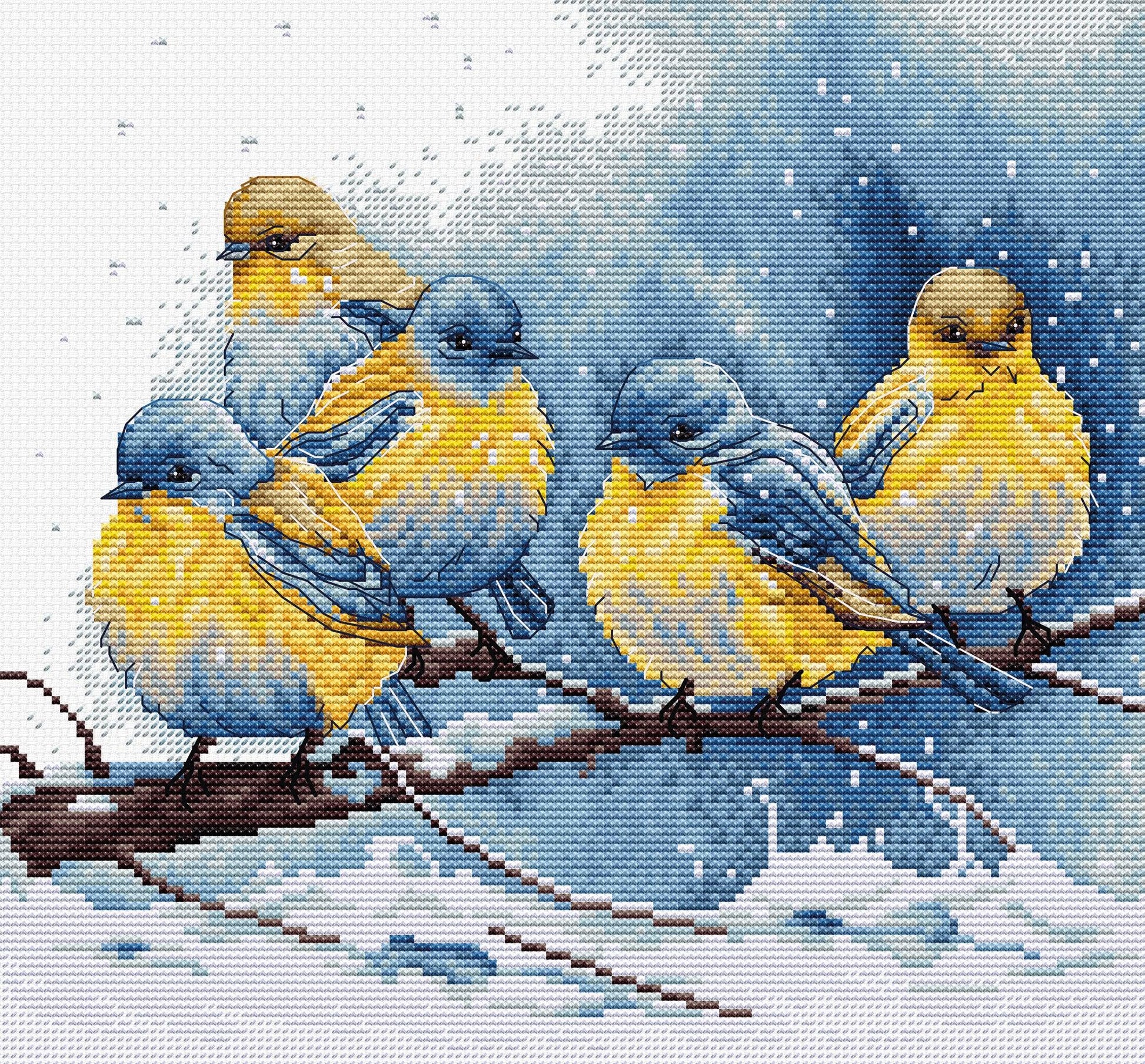 Cross Stitch Kit Luca-S - Eastern Bluebirds, BU5028 - Luca-S Cross Stitch Kits