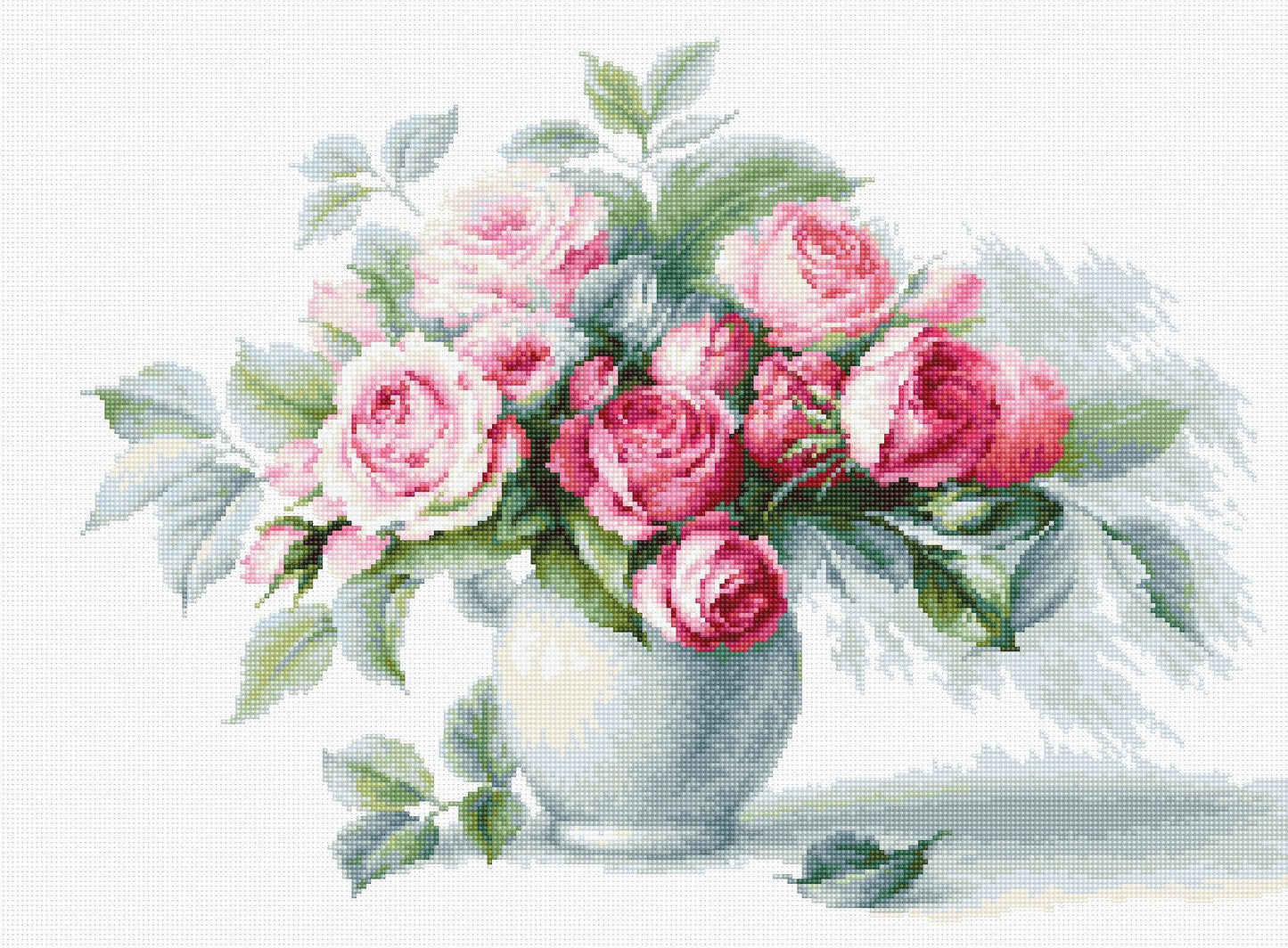 Cross Stitch Kit Luca-S - Etude with Roses - HobbyJobby