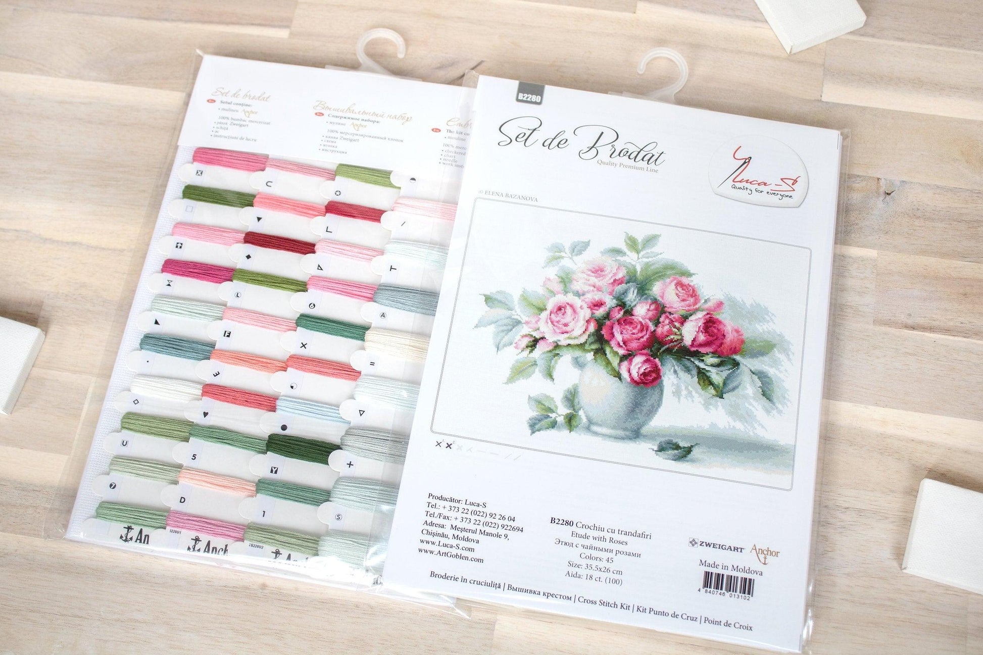 Cross Stitch Kit Luca-S - Etude with Roses - HobbyJobby