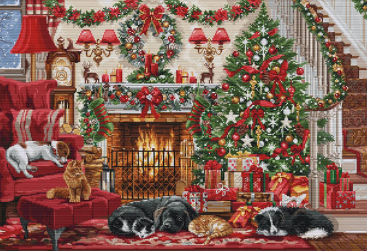 Cross Stitch Kit Luca-S GOLD - Cosy Fireplace, BU5041 - Luca-S Cross Stitch Kits