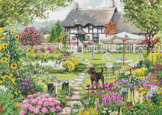 Cross Stitch Kit Luca-S GOLD - Cottage Garden, B2412 - Luca-S Cross Stitch Kits