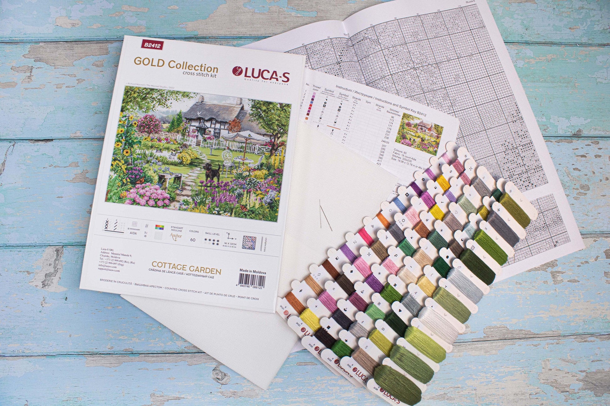 Cross Stitch Kit Luca-S GOLD - Cottage Garden, B2412 - Luca-S Cross Stitch Kits