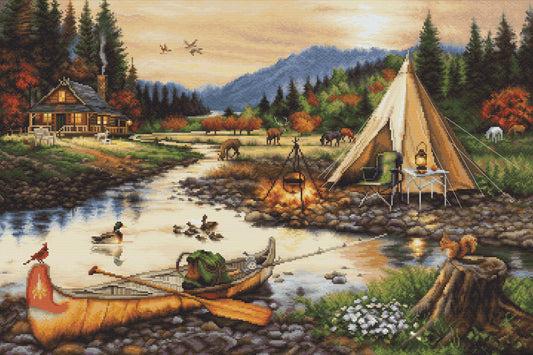 Cross Stitch Kit Luca-S GOLD - Gold Creek, B2409 - Luca-S Cross Stitch Kits