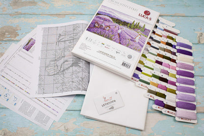Cross Stitch Kit Luca-S GOLD - Lavender Field, BU5008 - Luca-S Cross Stitch Kits
