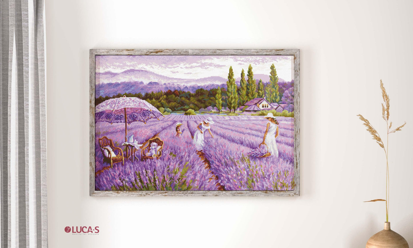 Cross Stitch Kit Luca-S GOLD - Lavender Field, BU5008 - Luca-S Cross Stitch Kits