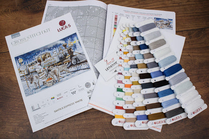 Cross Stitch Kit Luca-S Gold - Santaâs Express White, BU5038 - Luca-S Cross Stitch Kits