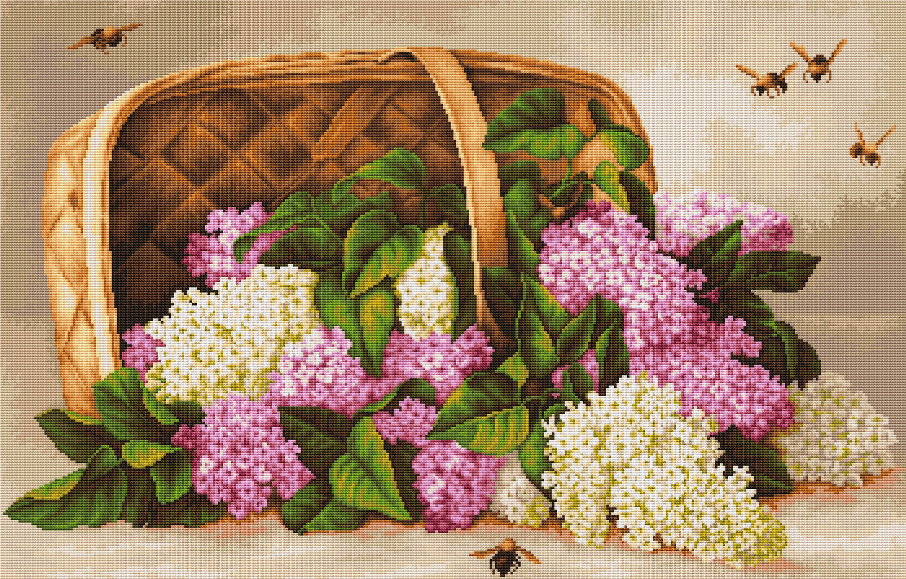 Cross Stitch Kit Luca-S - Lilac Basket, B501 - Luca-S