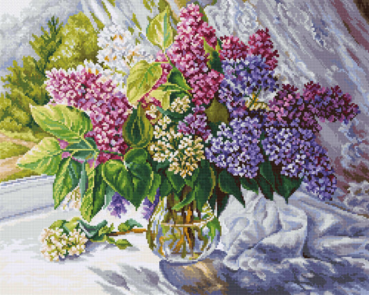 Cross Stitch Kit Luca-S - Lilac Bouquet, B7015 - Luca-S Cross Stitch Kits