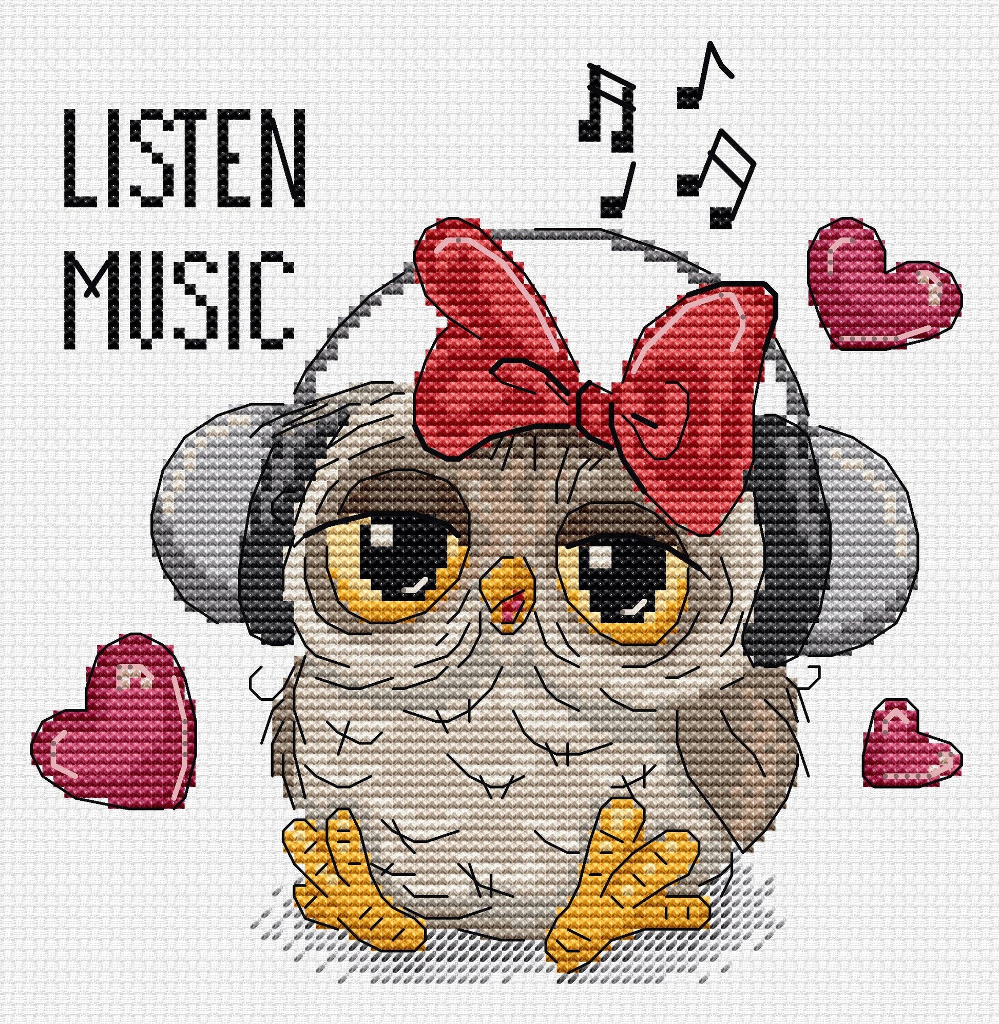 Cross Stitch Kit Luca-S - Listen Music, B1402 - Luca-S Cross Stitch Kits