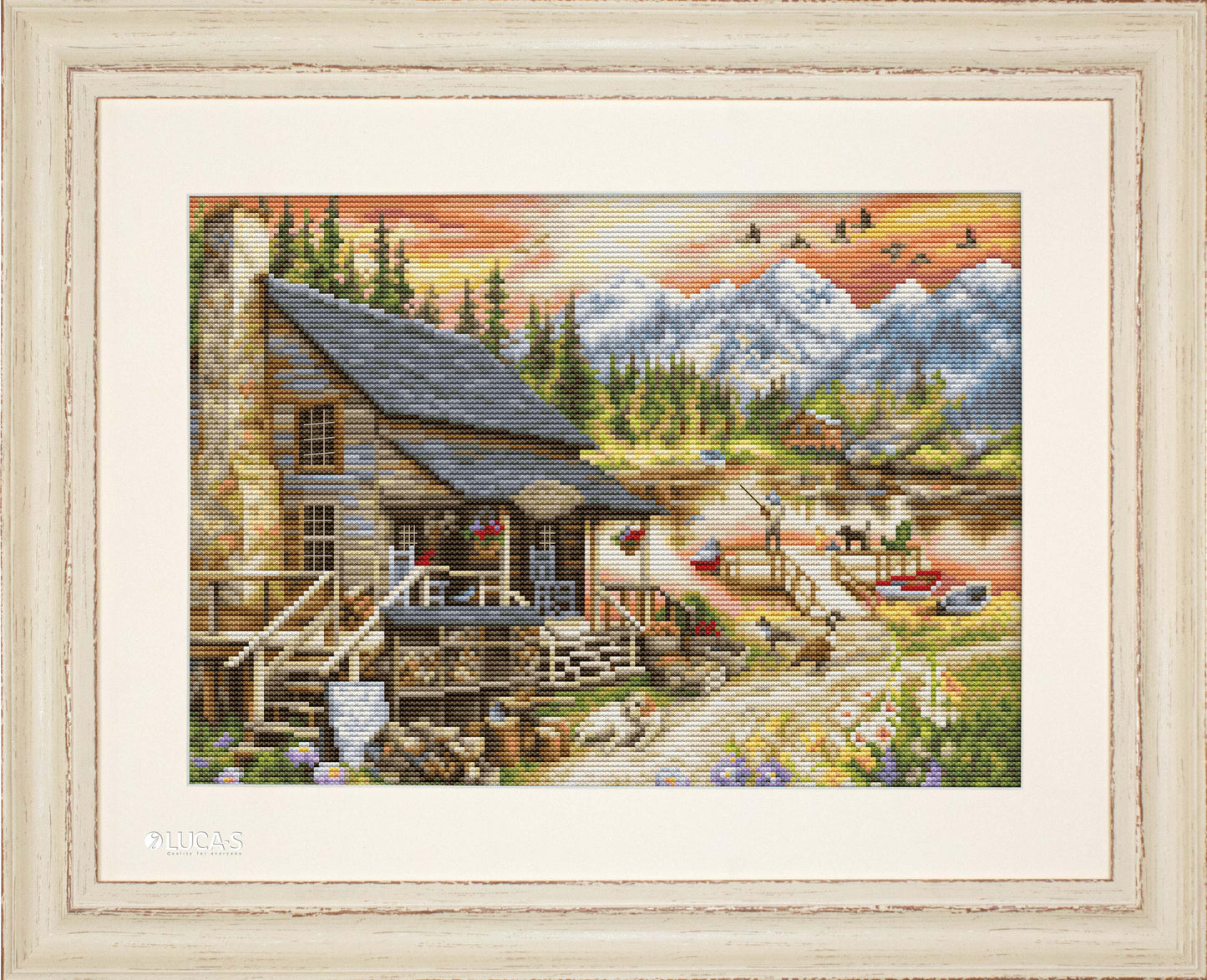 Cross Stitch Kit Luca-S - Log Cabin General Store, BU5020 - Luca-S Cross Stitch Kits