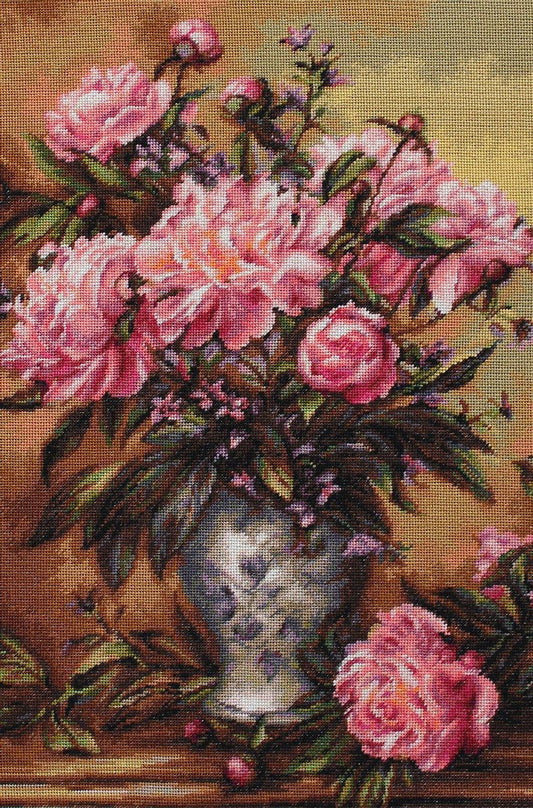 Cross Stitch Kit Luca-S - Peonies Vase, B543 - Luca-S