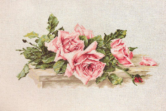 Cross Stitch Kit Luca-S - Pink Roses BL22400 - Luca-S Cross Stitch Kits