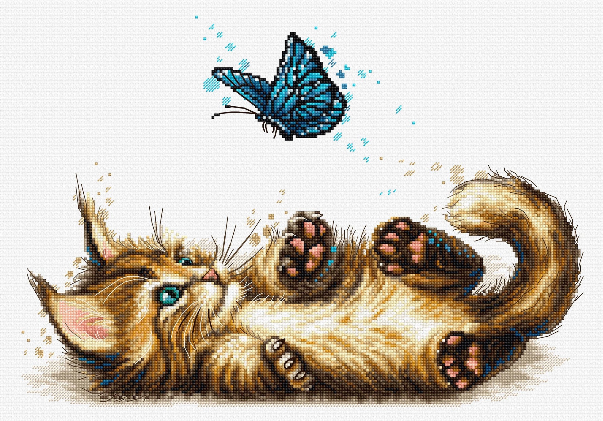 Cross Stitch Kit Luca-S - Playful Kitten, B7013 - Luca-S Cross Stitch Kits