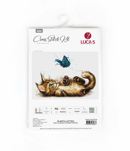 Cross Stitch Kit Luca-S - Playful Kitten, B7013 - Luca-S Cross Stitch Kits