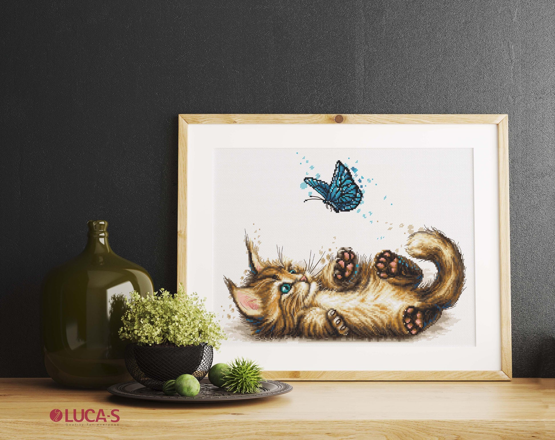 Cross Stitch Kit Luca-S - Playful Kitten, B7013 - Luca-S Cross Stitch Kits