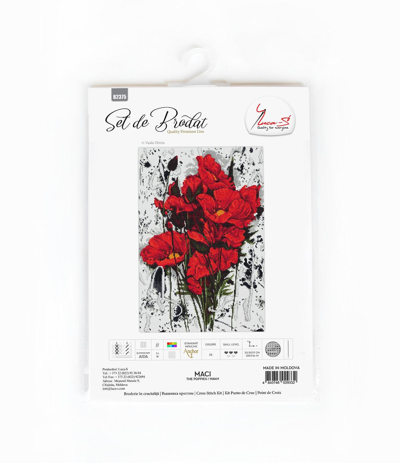 Cross Stitch Kit Luca-S - Popies, B2375 - Luca-S Cross Stitch Kits