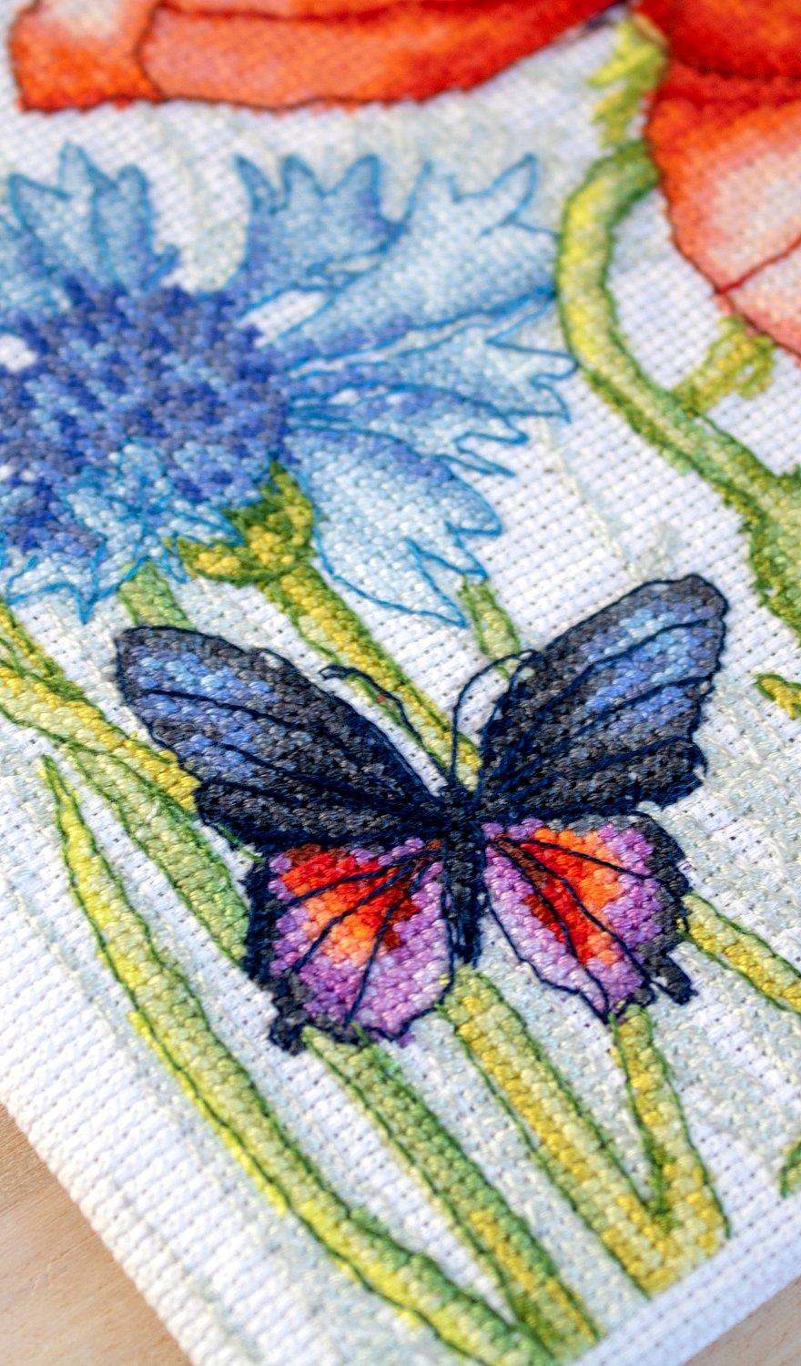 Cross Stitch Kit Luca-S - Poppies and Butterflies, BU4018 - Luca-S Cross Stitch Kits