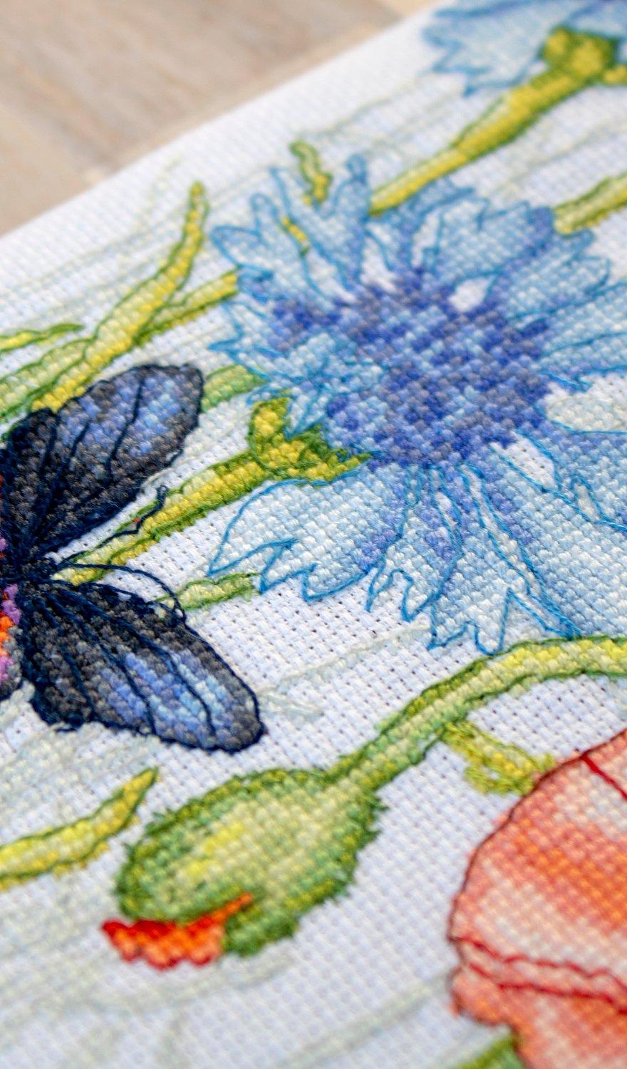 Cross Stitch Kit Luca-S - Poppies and Butterflies, BU4018 - Luca-S Cross Stitch Kits