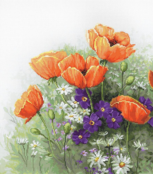 Cross Stitch Kit Luca-S - Poppies B2368 - Luca-S Cross Stitch Kits