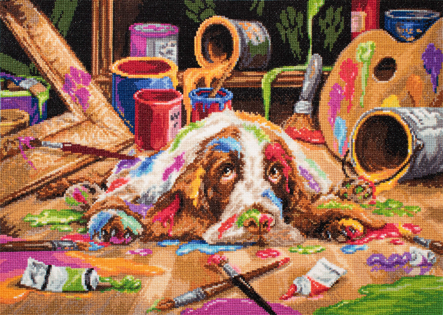 Cross Stitch Kit Luca-S - Puppy Picasso, B2415 - Luca-S Cross Stitch Kits