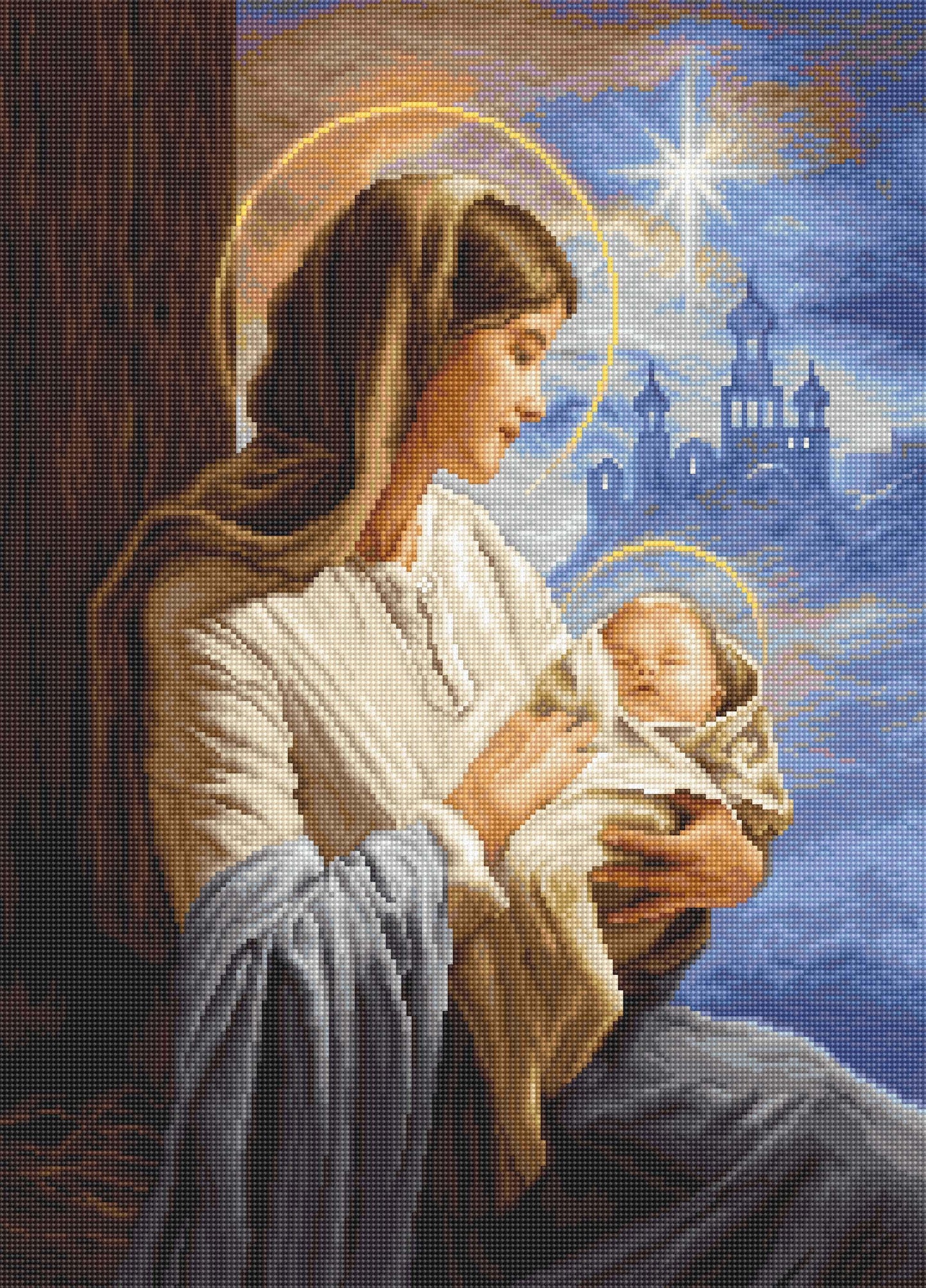 Cross Stitch Kit Luca-S - Saint Mary and The Child, GOLD Collection, B617 - Luca-S Cross Stitch Kits