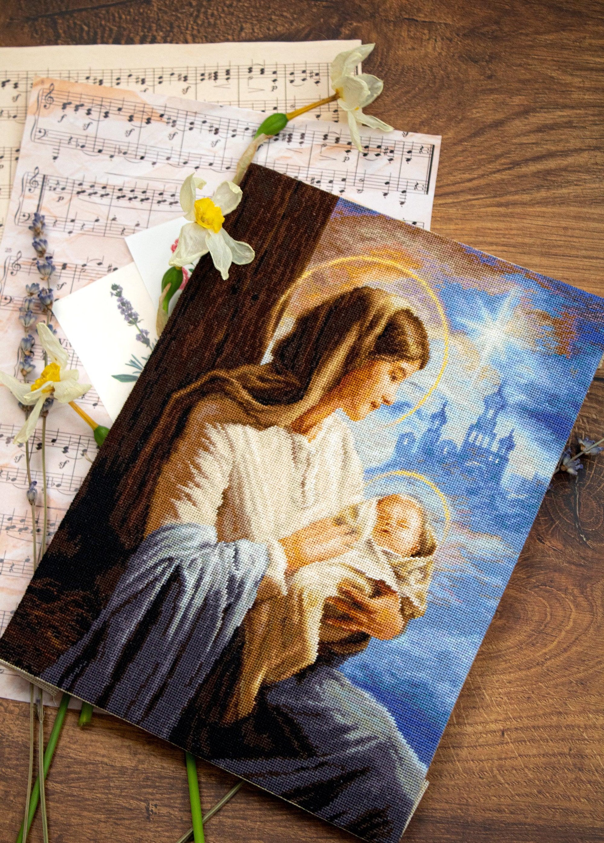 Cross Stitch Kit Luca-S - Saint Mary and The Child, GOLD Collection, B617 - Luca-S Cross Stitch Kits