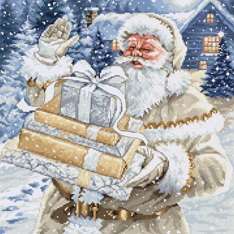 Cross Stitch Kit Luca-S - Santa and Pressies, BU5034 - Luca-S Cross Stitch Kits