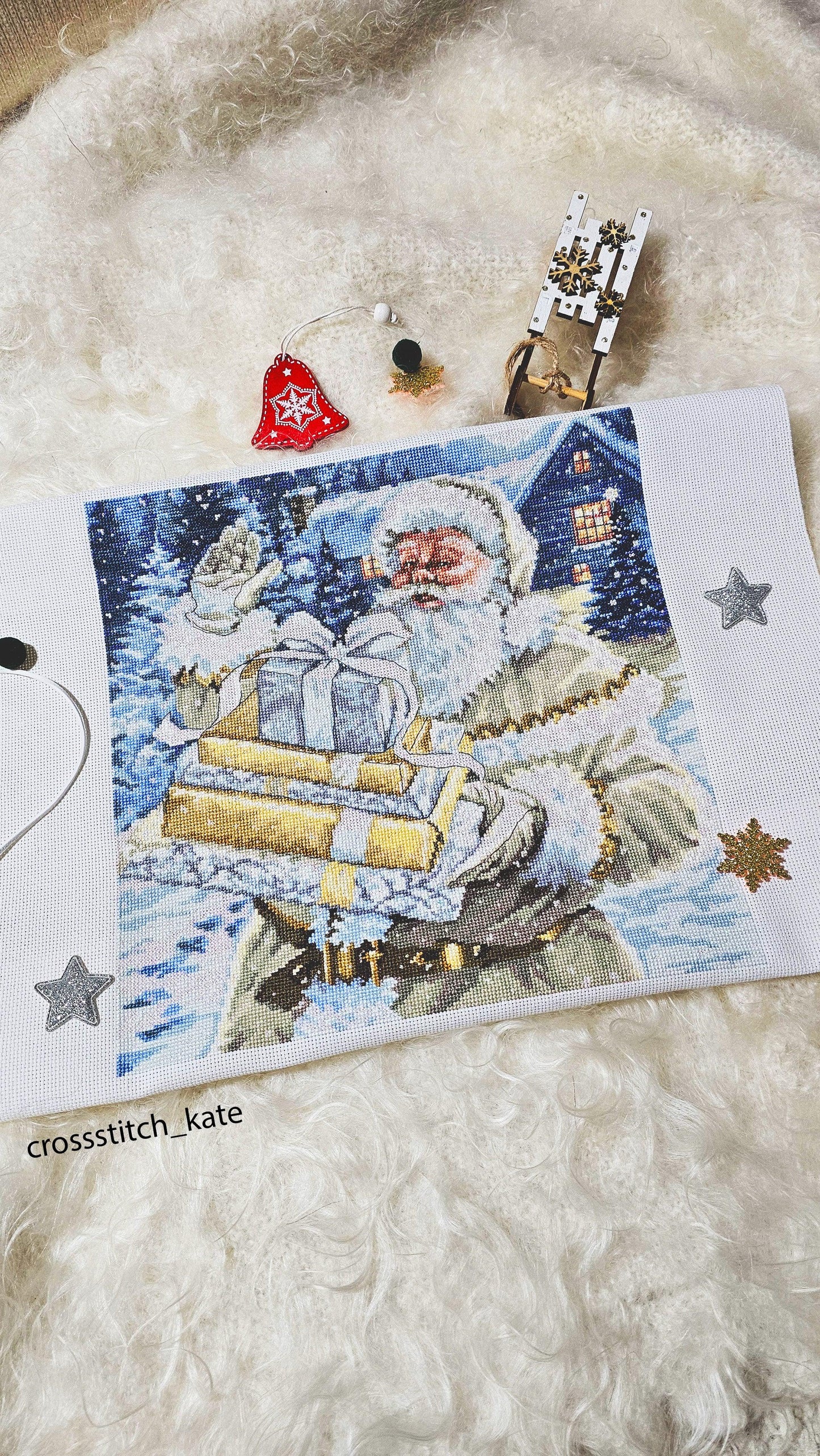 Cross Stitch Kit Luca-S - Santa and Pressies, BU5034 - Luca-S Cross Stitch Kits