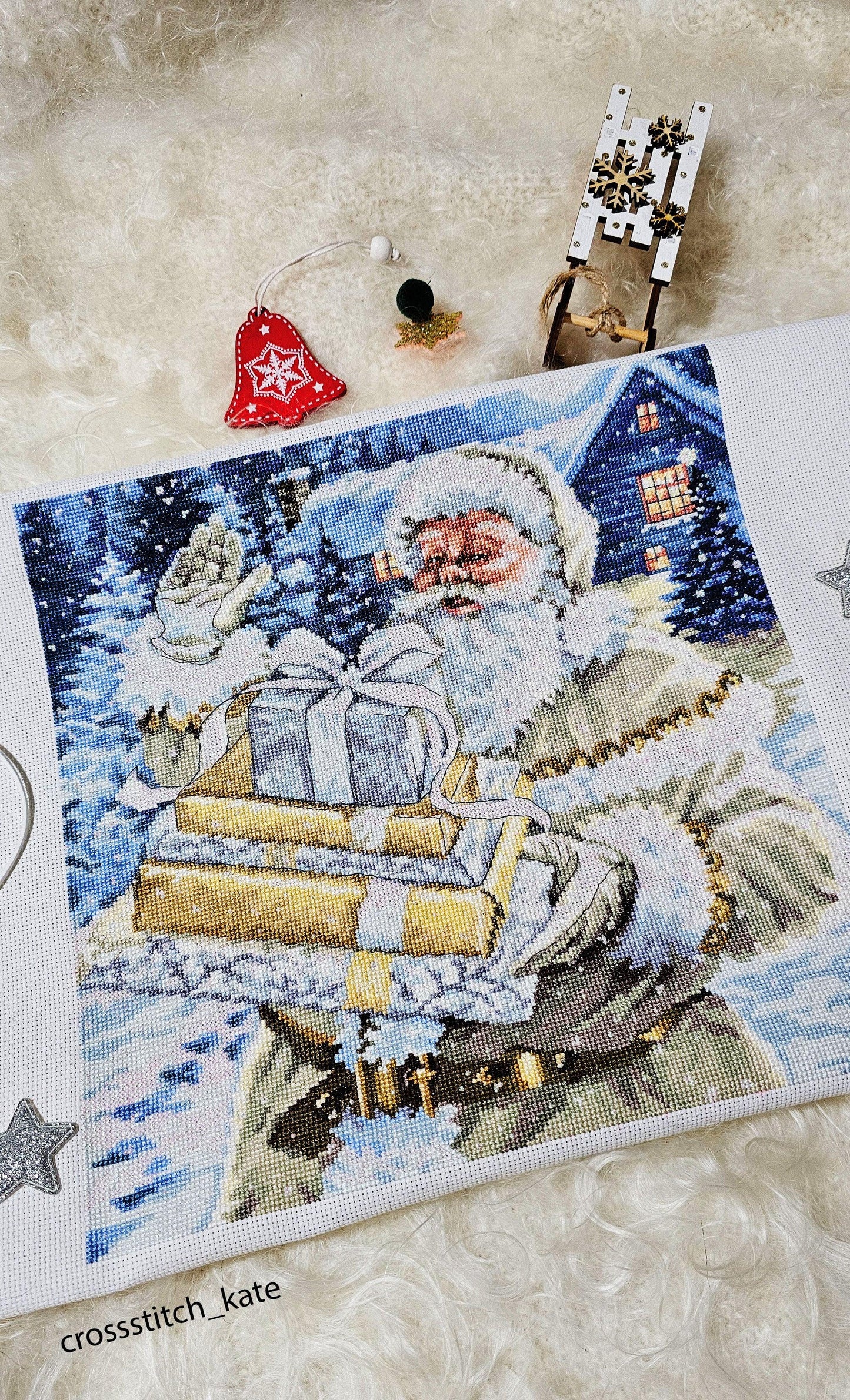 Cross Stitch Kit Luca-S - Santa and Pressies, BU5034 - Luca-S Cross Stitch Kits