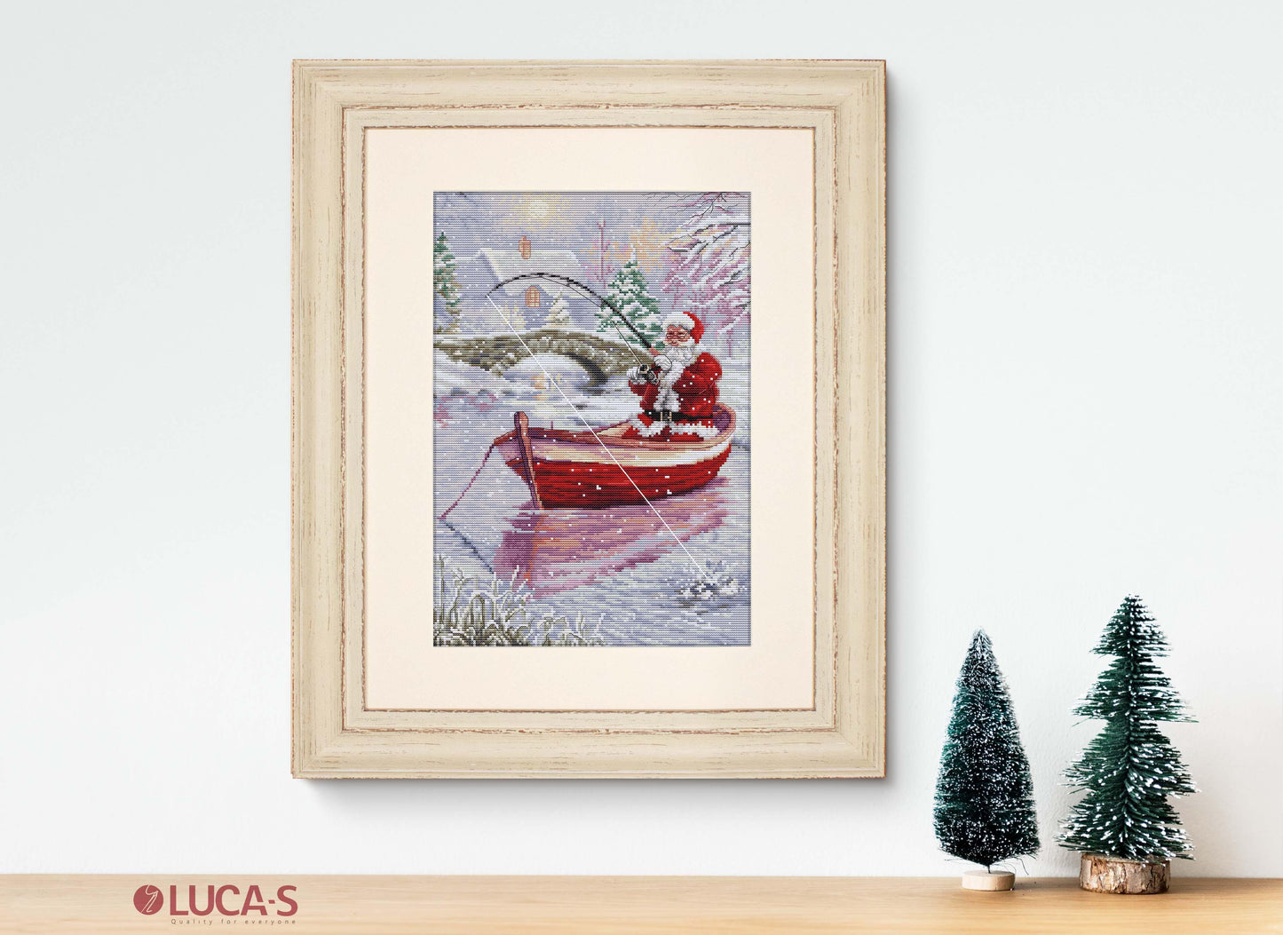 Cross Stitch Kit Luca-S - Santa Fishing, BU5014 - Luca-S Cross Stitch Kits