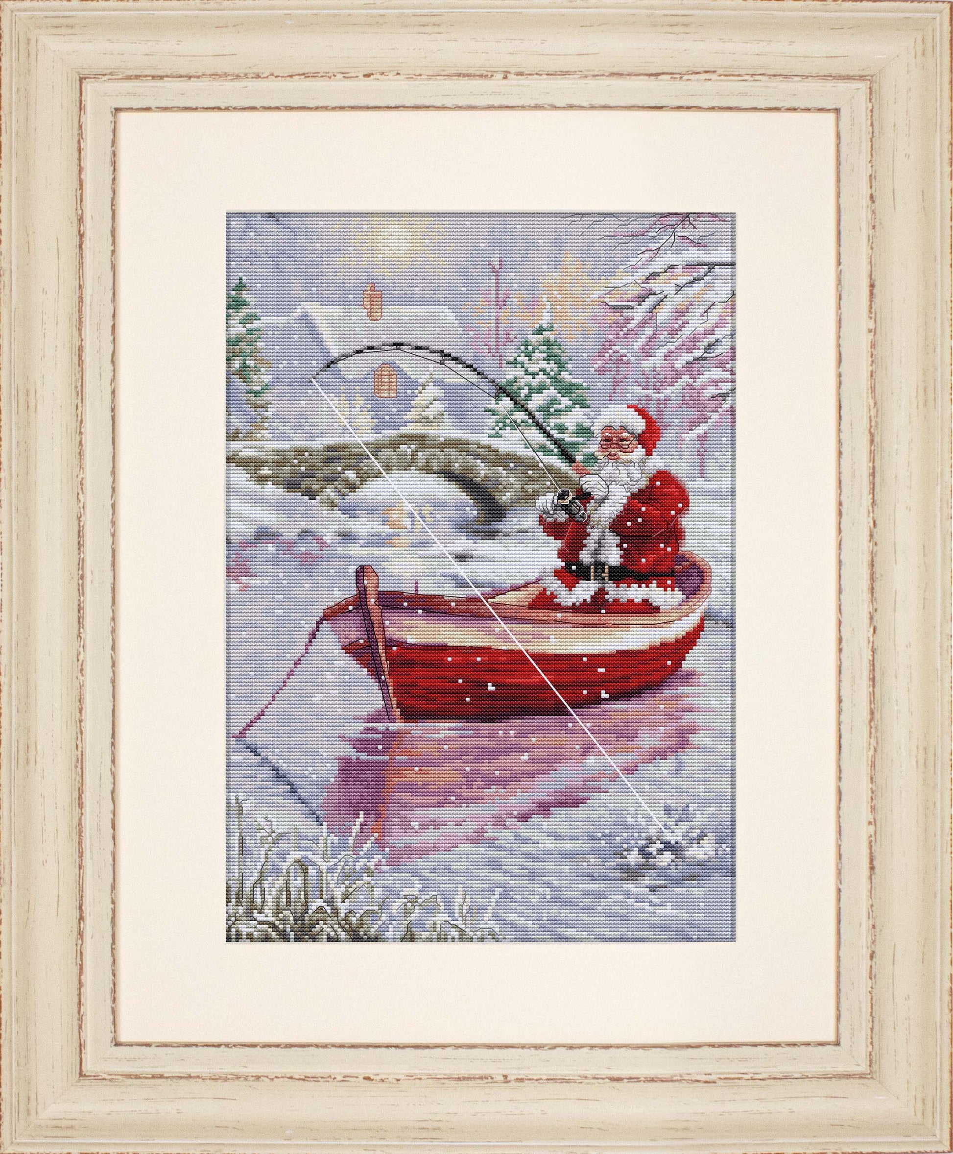 Cross Stitch Kit Luca-S - Santa Fishing, BU5014 - Luca-S Cross Stitch Kits