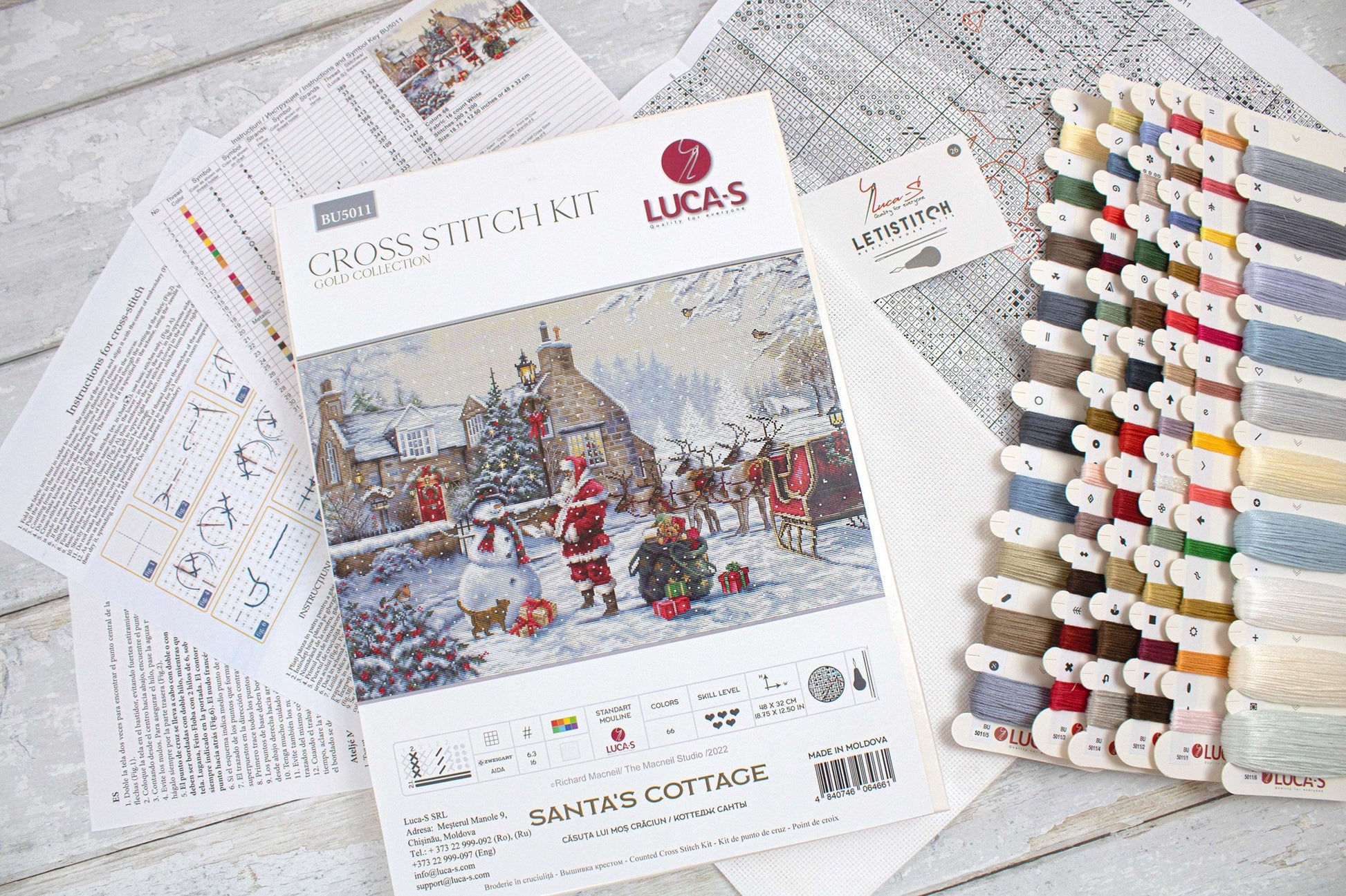 Cross Stitch Kit Luca-S - Santa's Cottage, BU5011 - Luca-S Cross Stitch Kits