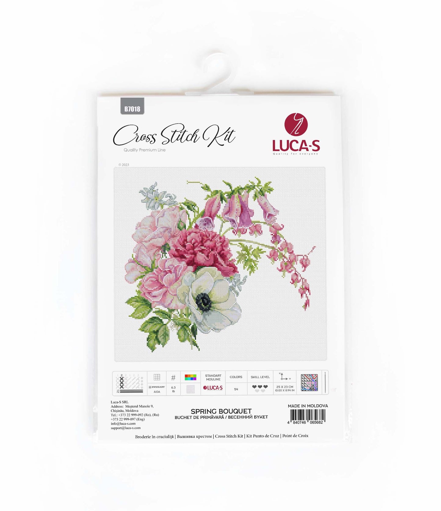 Cross Stitch Kit Luca-S - Spring Bouquet, B7018 - Luca-S Cross Stitch Kits