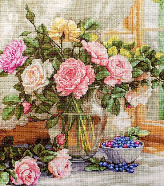 Cross Stitch Kit Luca-S - Still Life with Blueberries, B588 - Luca-S Cross Stitch Kits